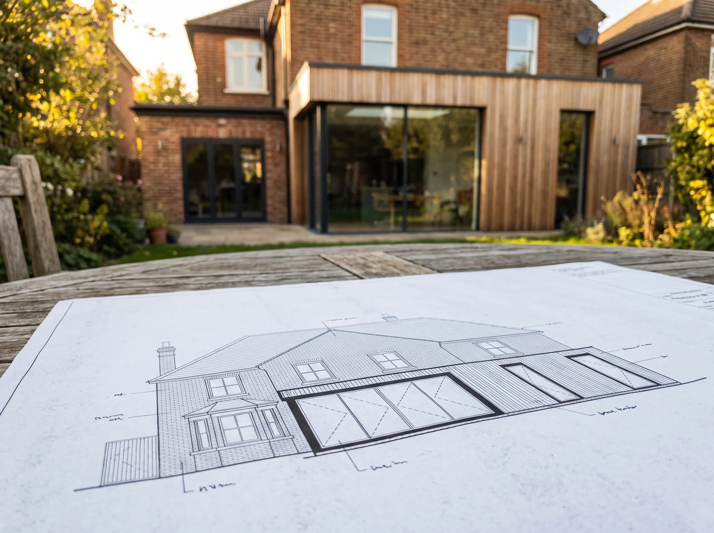 Addition plan beside the existing house