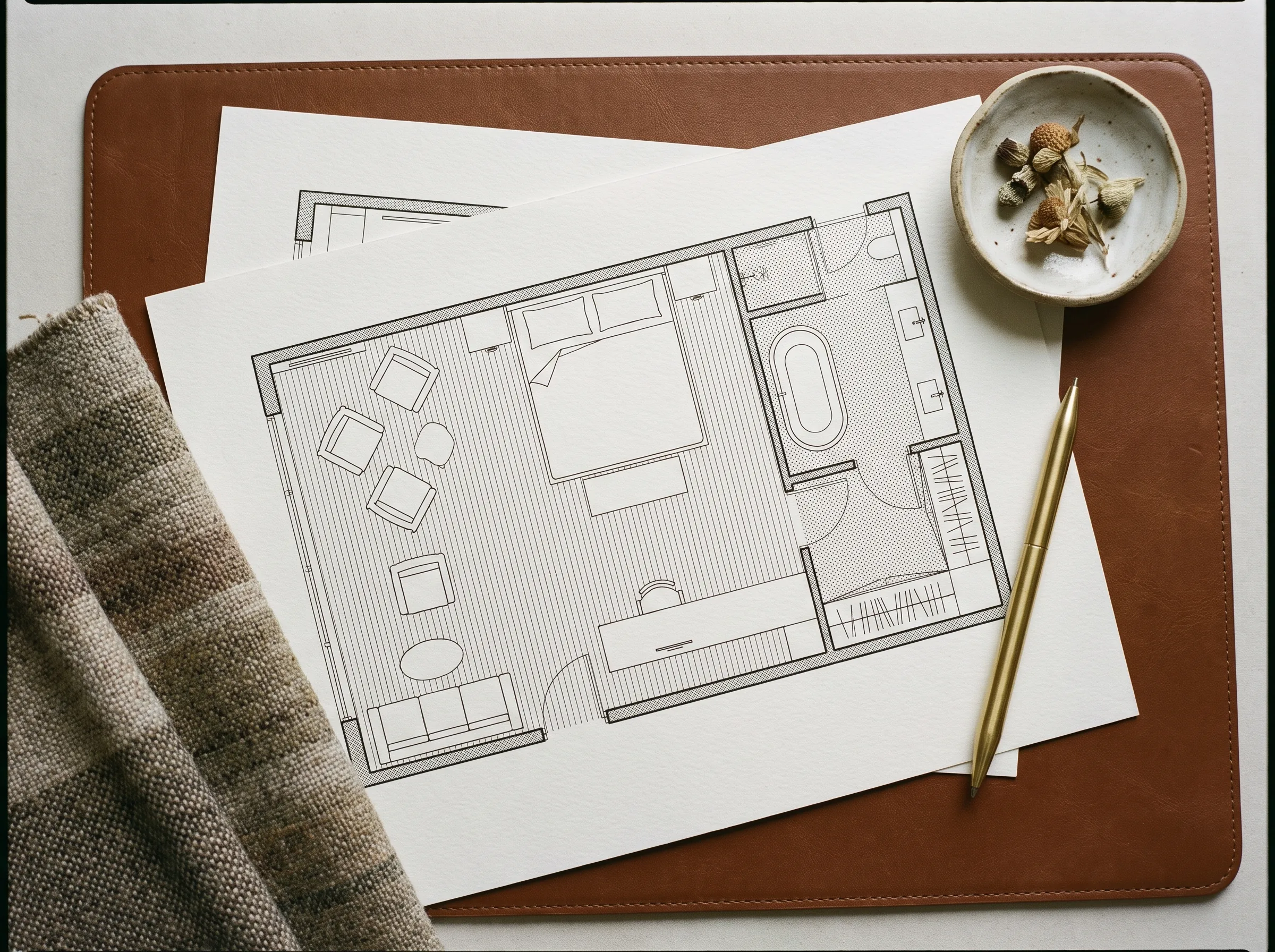 Suite furniture plan, hotel fit-out