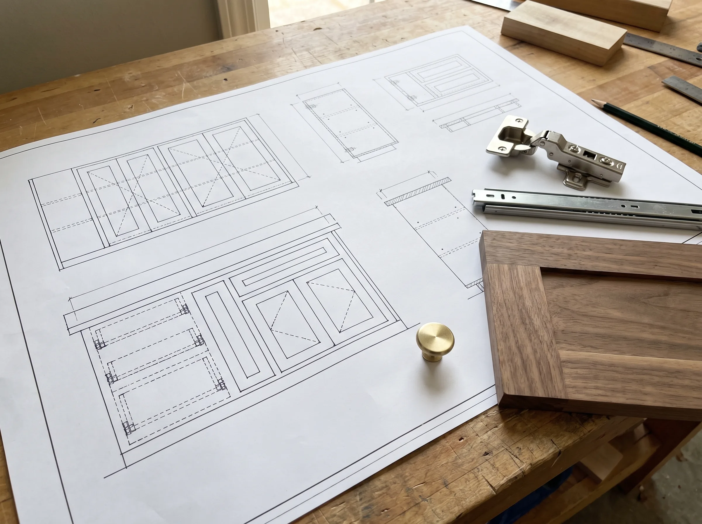 Kitchen casework, elevations and sections