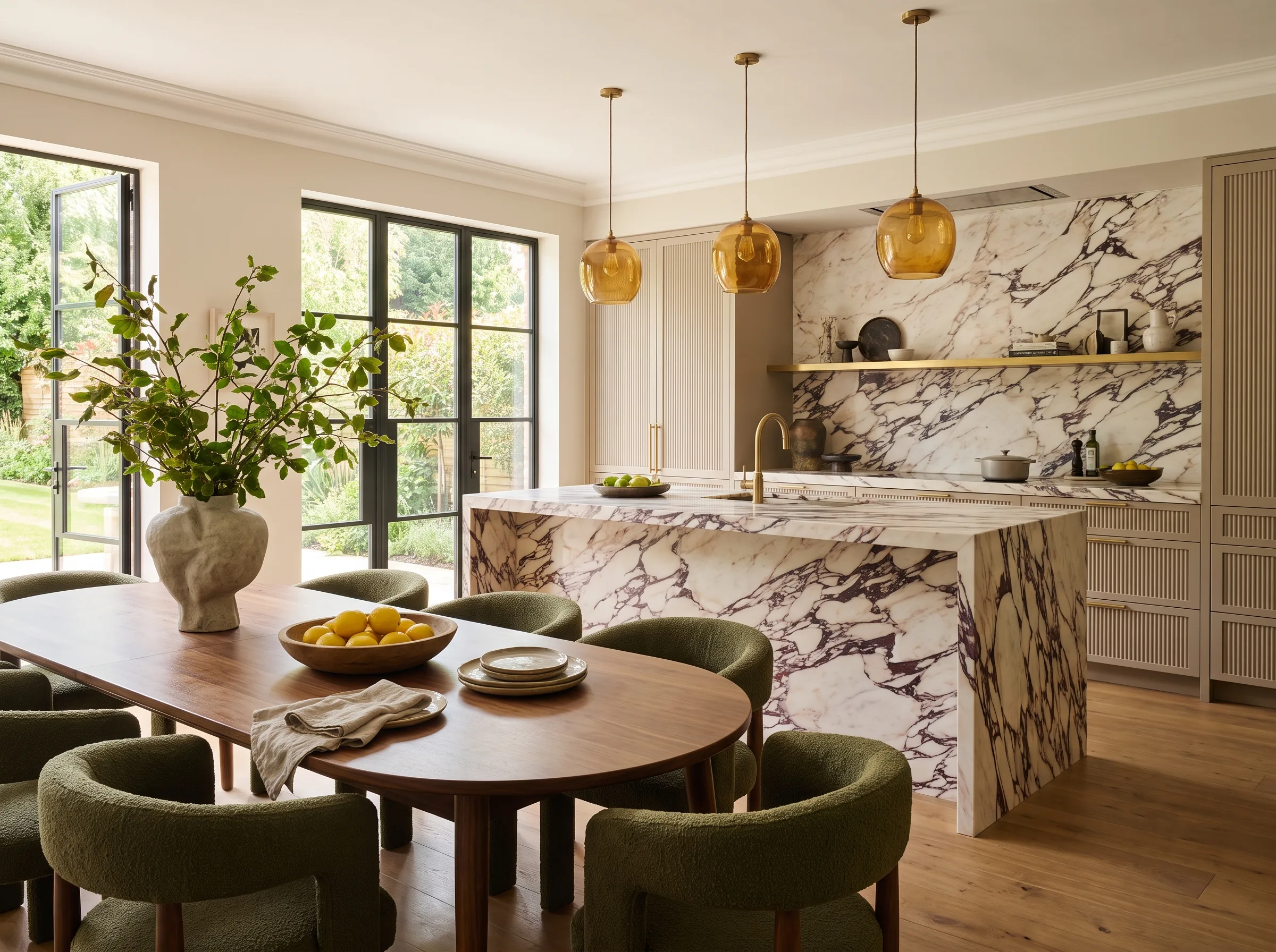 Kitchen diner, styled for family